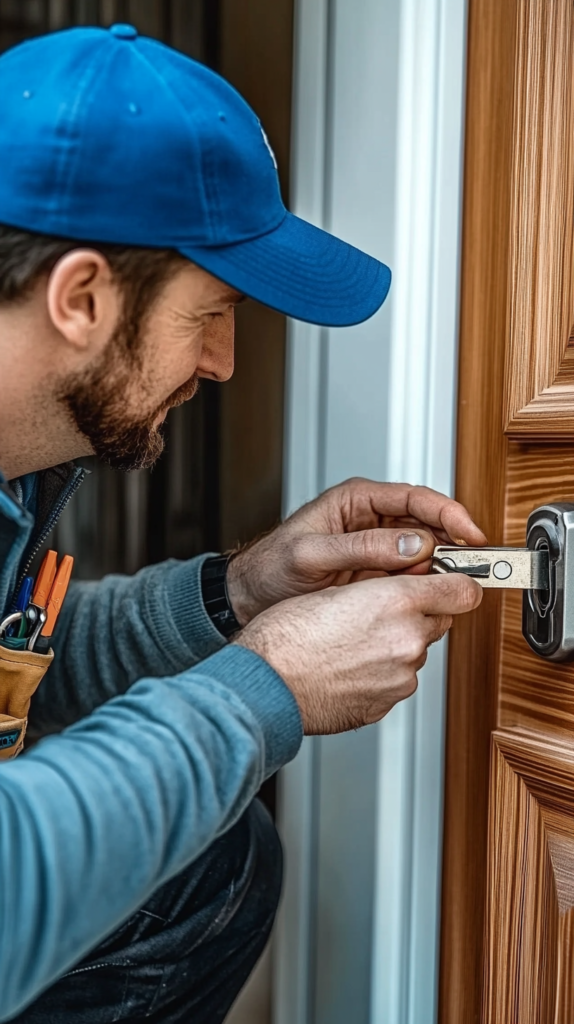 Locksmith removing broken key from residential lock